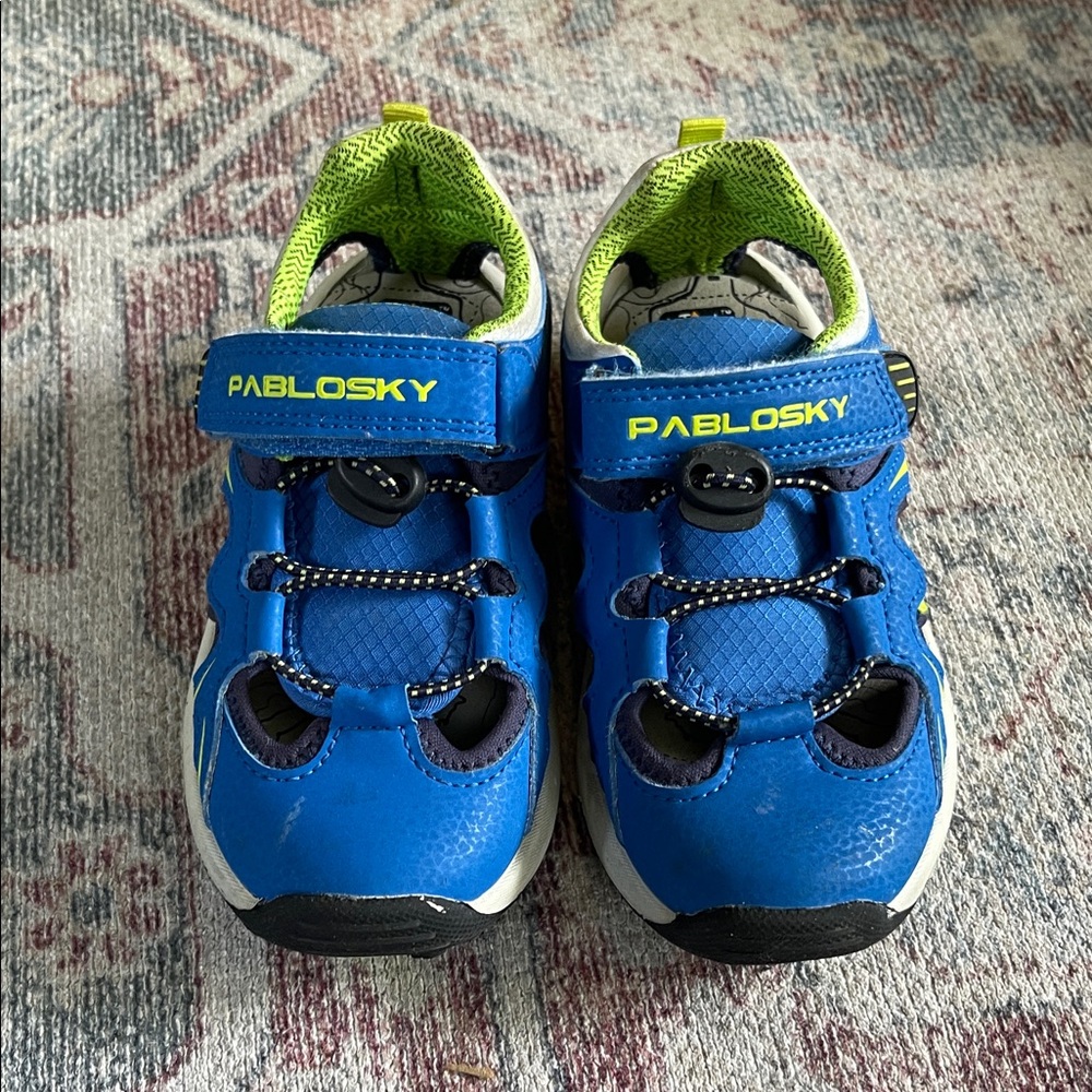 Pablosky Royal Blue Sneakers with Lime Green Lining